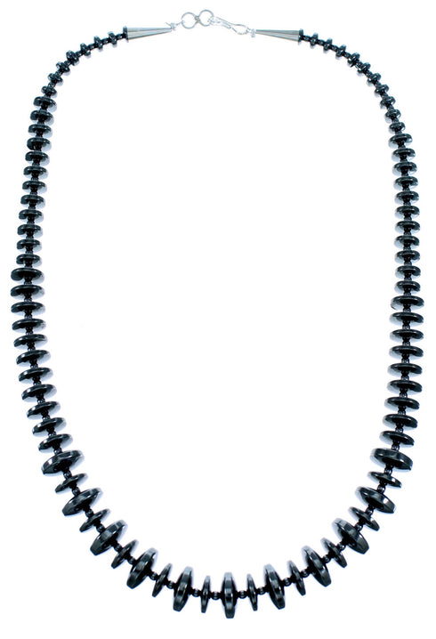 Sterling Silver Southwestern Hematite Bead Necklace SX114935